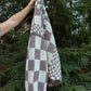 Gray Knit Checkerboard Cardigan