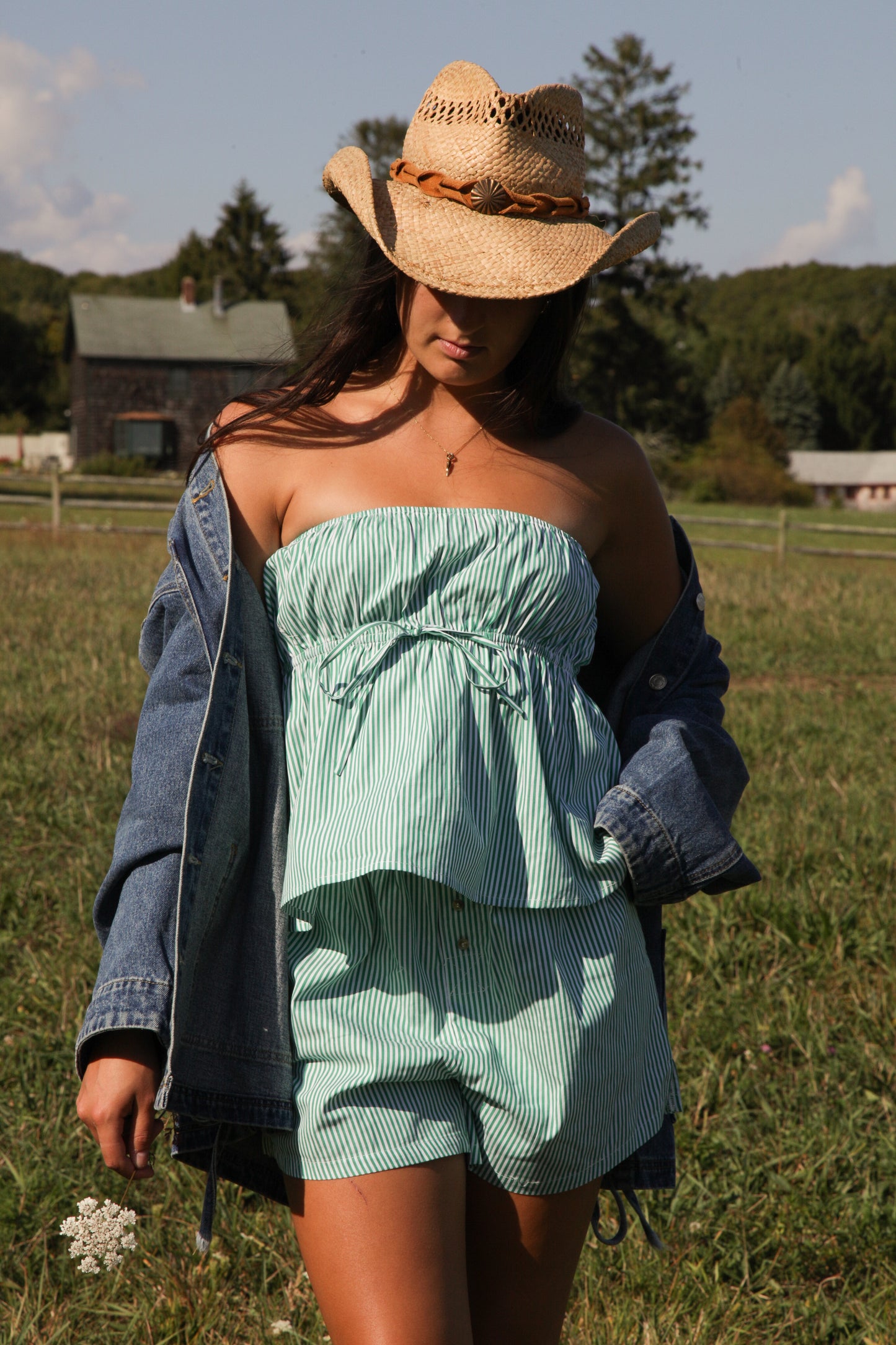 Poplin Striped Shorts