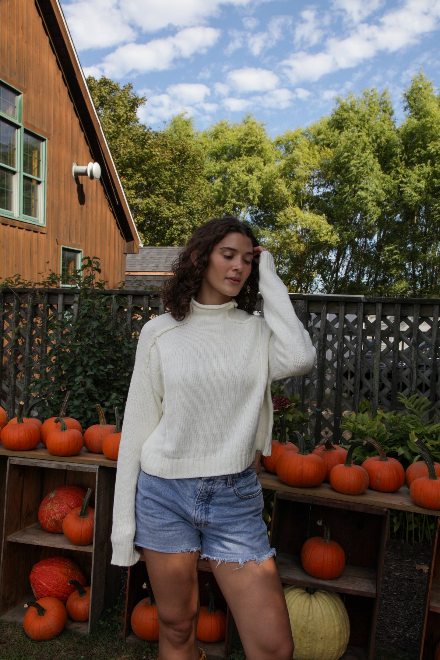 Cream Mockneck Sweater