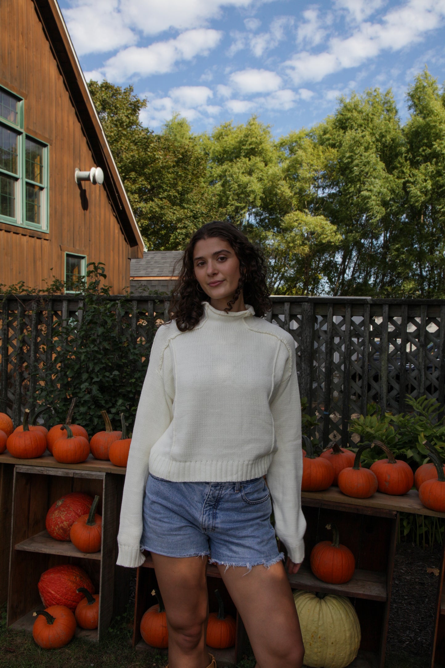 Cream Mockneck Sweater