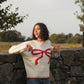 Knitted Red Ribbon Bow Sweater