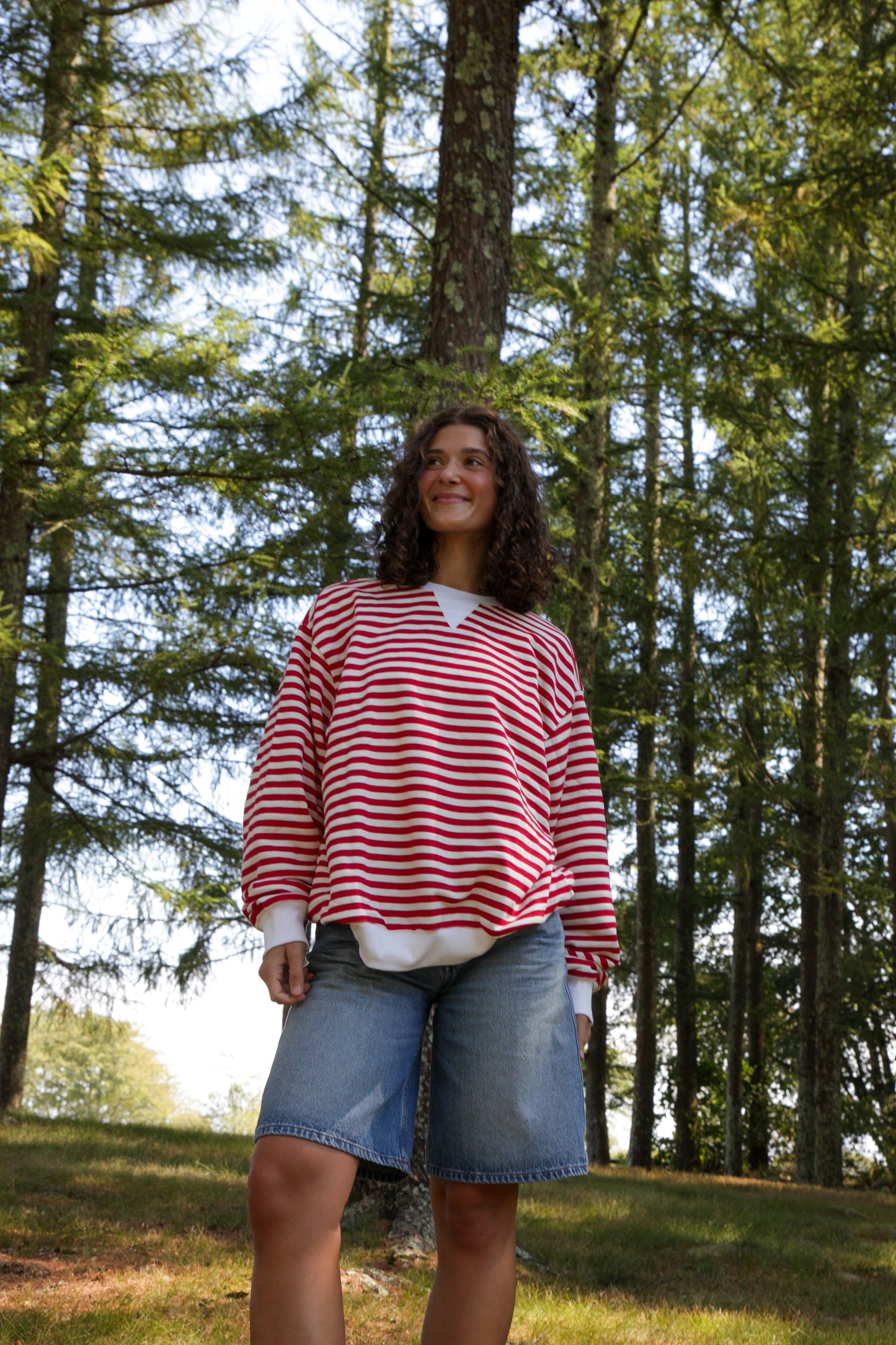 Tomato Striped Retro Crew