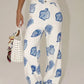 Blue Seashell Print Pants